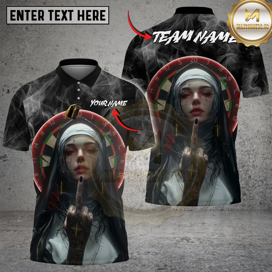 Maxcorners Gothic Darts Dark Angel Portrait Multicolor Options Personalized Name, Team Name 3D Shirt