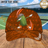 Maxcorners Pickleball Cap Dabbing Pickle Character Orange Sport Design Personalized Name 3D Cap