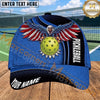Maxcorners Pickleball Cap American Eagle Flag Wings Design Personalized Name 3D Cap