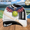 Maxcorners Pickleball Cap American Eagle Flag Wings Design Personalized Name 3D Cap