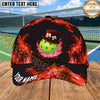 Maxcorners Pickleball Cap Purple Flame Lucky Shamrock Design Personalized Name 3D Cap