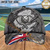 Maxcorners Pickleball Cap Metallic Paddles Ripped Flag Design Multi Options Personalized Name 3D Cap