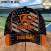 Maxcorners Pickleball Player Cap Black White Shield Graphic Design Personalized Name 3D Cap