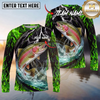 Maxcorners Fishing Neon Green Flame Thunder Multicolor Options Personalized Name, Team Name 3D (12 Fish Species)