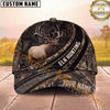 Maxcorners Hunting Cap Whitetail Buck Woodland Camouflage Stripe Design Multi Options Personalized Name 3D Cap