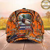 Maxcorners American Deer Hunter Cap Whitetail Buck Orange Woodland Camo Design Multi Options Personalized Name 3D Cap