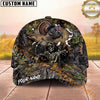 Maxcorners Bow Hunting Cap Skeleton Archer Whitetail Deer Woodland Camo Design Multi Options Personalized Name 3D Cap