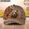 Maxcorners Deer Hunting Cap Whitetail Buck Autumn Leaves Pattern Design Multi Options Personalized Name 3D Cap