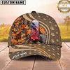Maxcorners Deer Hunting Cap Whitetail Buck Autumn Leaves Pattern Design Multi Options Personalized Name 3D Cap