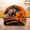 Maxcorners Hunting Cap Whitetail Buck Autumn Forest Orange Camo Design Multi Options Personalized Name 3D Cap