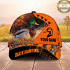 Maxcorners Hunting Cap Whitetail Buck Autumn Forest Orange Camo Design Multi Options Personalized Name 3D Cap
