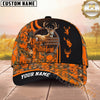 Maxcorners Hunting Cap Whitetail Buck Orange Camo Emblem Design Multi Options Personalized Name 3D Cap