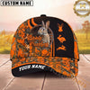 Maxcorners Hunting Cap Whitetail Buck Orange Camo Emblem Design Multi Options Personalized Name 3D Cap