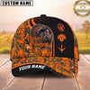 Maxcorners Hunting Cap Whitetail Buck Orange Camo Emblem Design Multi Options Personalized Name 3D Cap