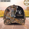 Maxcorners Hunting Cap Whitetail Buck Barbed Wire Woodland Camo Design Multi Options Personalized Name 3D Cap