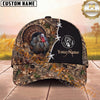Maxcorners Hunting Cap Whitetail Buck Barbed Wire Woodland Camo Design Multi Options Personalized Name 3D Cap