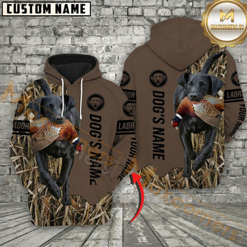 Maxcorners Black Labrador Retriever Hunting Dog Hoodie Wildlife Hunting Marsh Camo Design Personalized Name Unisex 3D Hoodie