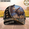 Maxcorners Moose Hunting Cap Woodland Camo Outdoor Wildlife Design Multi Options Personalized Name 3D Cap