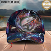 Maxcorners Blue Galaxy Lightning Thunder Fishing Cap Personalized Name 3D Cap
