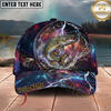Maxcorners Blue Galaxy Lightning Thunder Fishing Cap Personalized Name 3D Cap