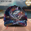 Maxcorners Blue Galaxy Lightning Thunder Fishing Cap Personalized Name 3D Cap