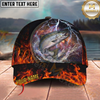 Maxcorners Lightning Fire Thunder Fishing Cap Personalized Name 3D Cap