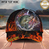 Maxcorners Lightning Fire Thunder Fishing Cap Personalized Name 3D Cap