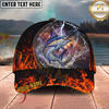 Maxcorners Lightning Fire Thunder Fishing Cap Personalized Name 3D Cap