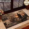 Maxcorners Hunting Hunter Sunset Forest Personalized Name Unisex 3D Doormat