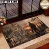 Maxcorners Hunting Hunter Sunset Forest Personalized Name Unisex 3D Doormat