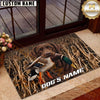 Maxcorners Duck Hunting Dog Golden Retriever Mallard Personalized Name Unisex 3D Doormat