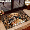 Maxcorners Duck Hunting Dog Golden Retriever Mallard Personalized Name Unisex 3D Doormat