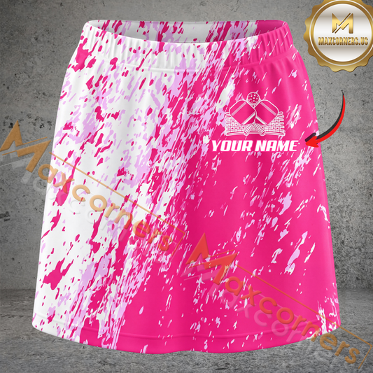 Maxcorners Pickleball Paint Splash Multicolor Options Personalized 3D Skort