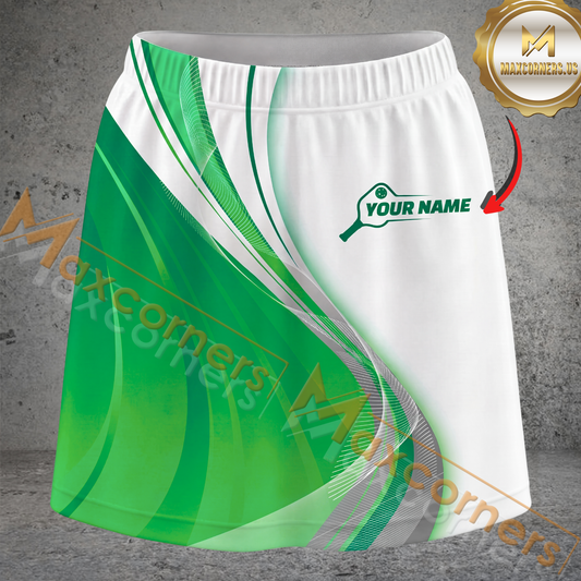 Maxcorners Pickleball Flowing Wave Multicolor Options Personalized 3D Skort