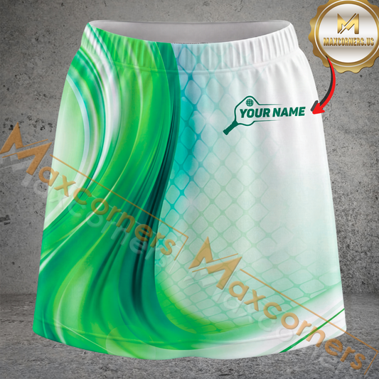 Maxcorners Pickleball Fluid Wave Multicolor Options Personalized 3D Skort