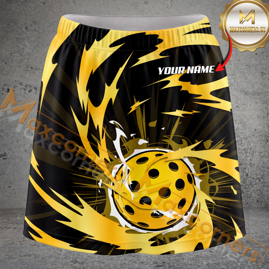 Maxcorners Pickleball Ball Splash Multicolor Options Personalized 3D Skort