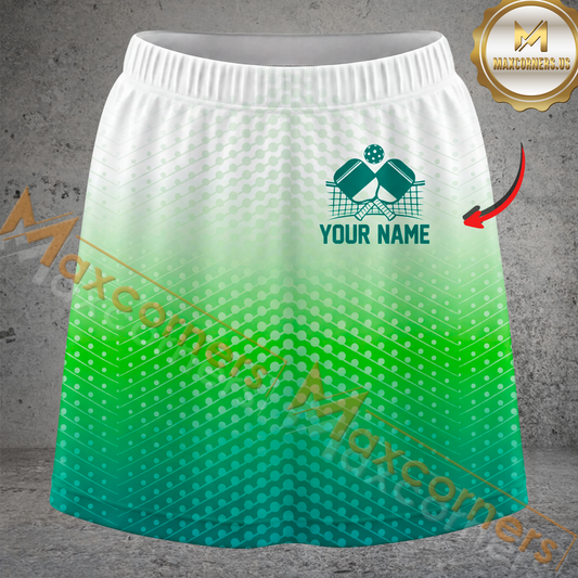Maxcorners Pickleball Geometric Pattern Multicolor Options Personalized 3D Skort
