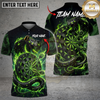 Maxcorners Dart Glowing Green Serpent Electric Lightning Elements Multi Options Personalized Name, Team Name Unisex 3D Shirt (4 Colors)