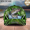 Maxcorners Green Neon Hex Pattern Personalized Name 3D Cap