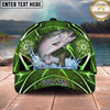 Maxcorners Green Neon Hex Pattern Personalized Name 3D Cap