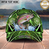 Maxcorners Green Neon Hex Pattern Personalized Name 3D Cap