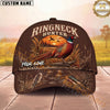 Maxcorners Ringneck Hunter Wild Pheasant Wheat Field Sunset Personalized Name Unisex 3D Cap