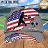 Maxcorners Pickleball Action Player Ripped National Flag Personalized Name 3D Cap