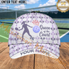 Maxcorners Pickleball Queen Of The Court Green Pattern Personalized Name 3D Cap (4 Colors)