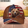 Maxcorners Hunting American Flag Rustic Personalized Name Unisex 3D Cap