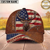 Maxcorners Hunting American Flag Rustic Personalized Name Unisex 3D Cap
