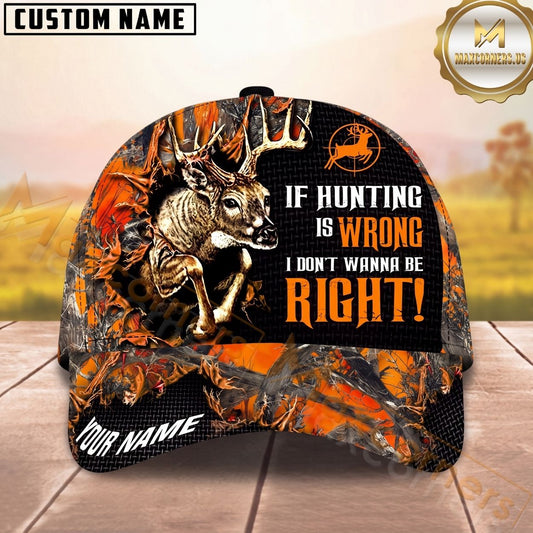 Maxcorners Hunting Orange Camo Quote Personalized Name Unisex 3D Cap