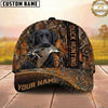 Maxcorners Hunting Dog Duck Hunting Mallard In Mouth Forest Camo Vertical Stripe Personalized Name 3D Cap