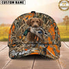 Maxcorners Hunting Dog Duck Hunting Blaze Orange Reeds Camo Mallard In Mouth Personalized Name 3D Cap