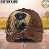 Maxcorners Hunting Dog Waterfowl Hunter Mallard In Mouth Stitched Leather Badge Personalized Name 3D Cap